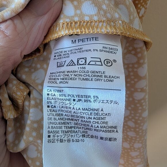 Banana Republic Ditzy Floral Honey Orange Sleeveless Knit Shift Dress Size MP - Picture 7 of 7